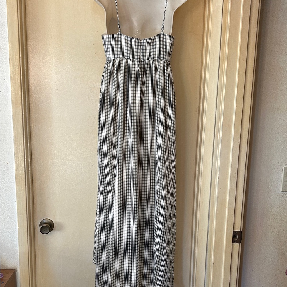 Calvin Klein Black and White Plaid Maxi Dress size 0 - Picture 5 of 11